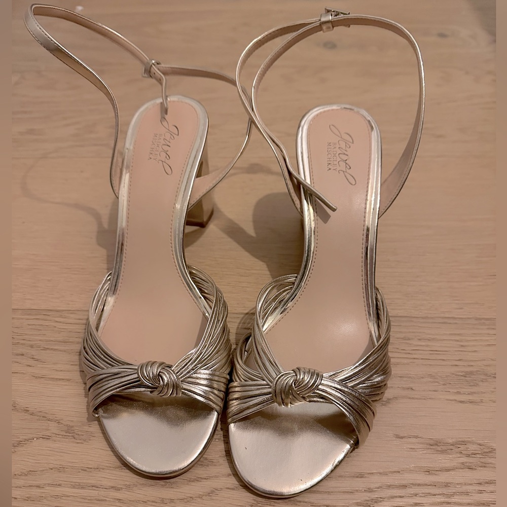Jewel Badgley Mischka - Christen Knot Leather Block-Heel Sandals